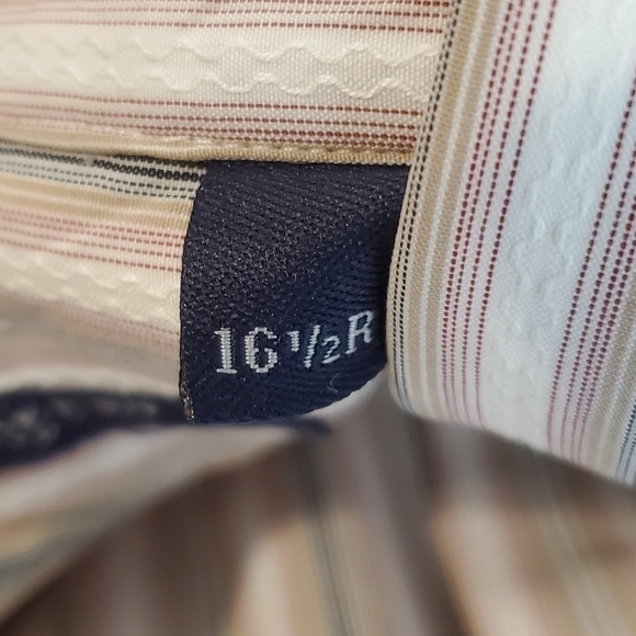 BURBERRY London Button up Shirt Mens 16.5R Cotton Multicolor Stripes Office - Picture 4 of 10